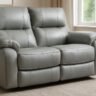 Buy Galaxy Tech 2 Seater Recliner Sofa – Soft Grey Leather Finish