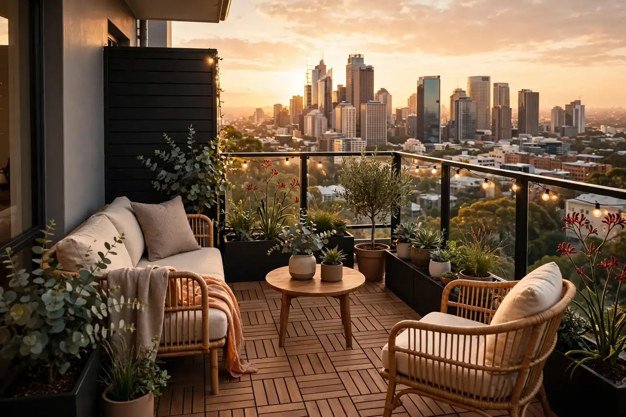 Apartment living room renovation Australia showing small-space design ideas