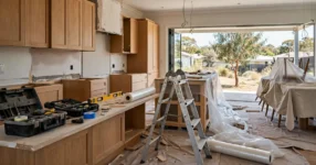 Home renovation in progress in an Australian home kitchen