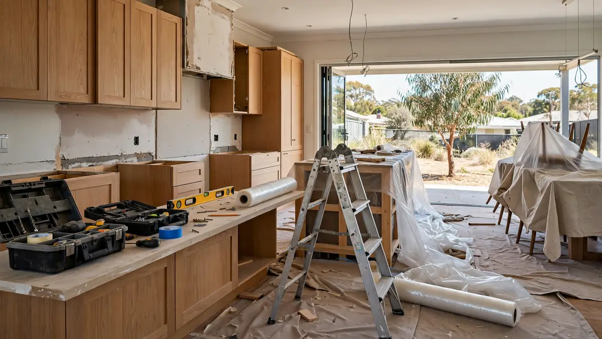 Home renovation in progress in an Australian home kitchen